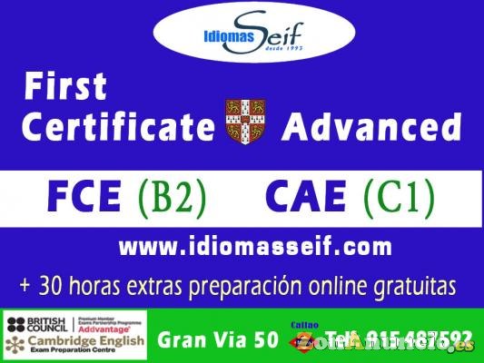 Clases de inglés C1 - Advanced  B2 - First-  Madrid