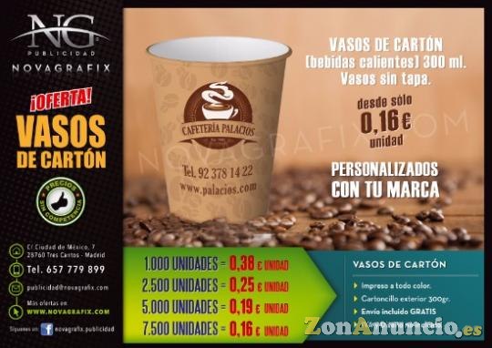 Vasos de cartón (bebidas calientes) 300 ml.