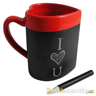 Taza con forma de corazón de pizarra