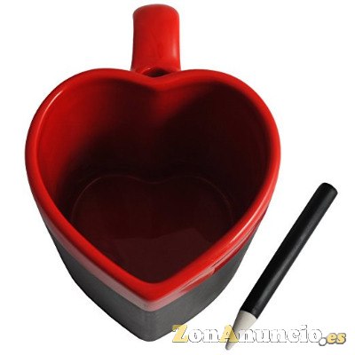 Taza con forma de corazón de pizarra