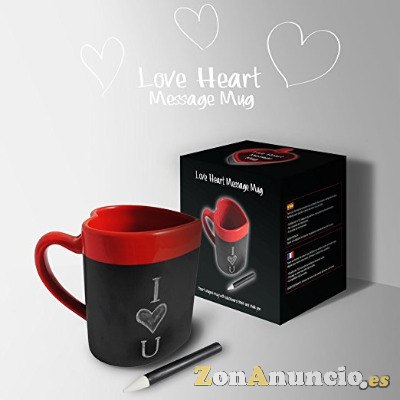 Taza con forma de corazón de pizarra