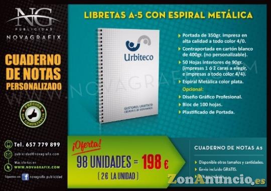 Cuaderno y bloc de notas personalizado con su logo