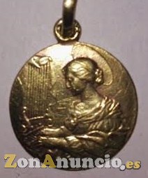 MEDALLA SANTA CECILIA EN ORO Y EN PLATA.