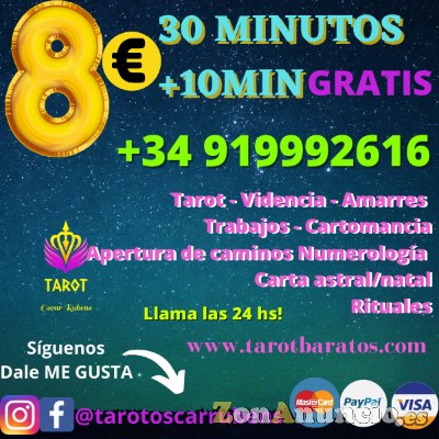 Consulta tarot las 24 hs 30 min+10 minutos gratis