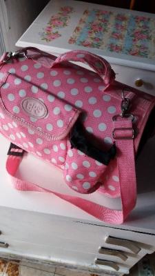 TRANSPORTIN  ROSA CON LUNARES