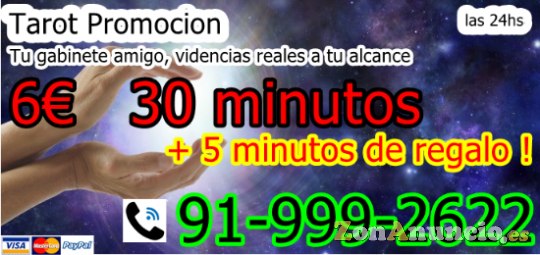30 minutos solo 6 euros+ 5 min de regalo tarot económico