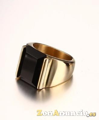 ANILLO CON PIEDRA ONIX TALLA 24