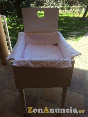 CUNA DE MADERA LACADA EN BLANCO