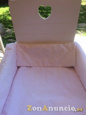 CUNA DE MADERA LACADA EN BLANCO