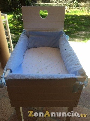 CUNA DE MADERA LACADA EN BLANCO