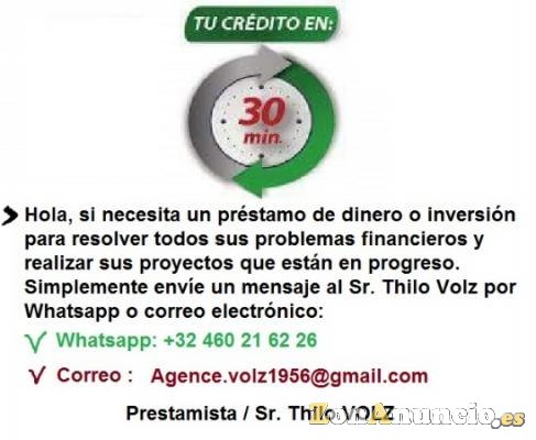 si necesita un préstamo de dinero o inversión