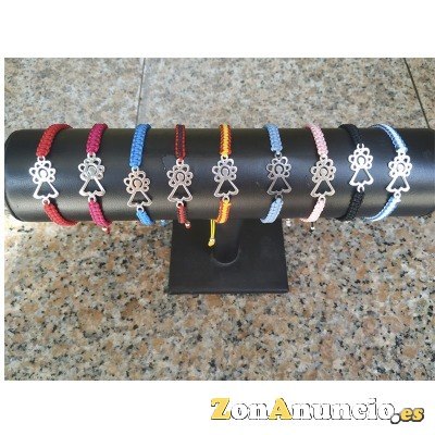 pulseras virgen  Del Pilar Macrame Colores Plata 925mm