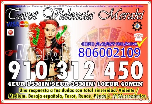 TAROT LAS 24 HORAS 910312450/806002109 VIDENCIA