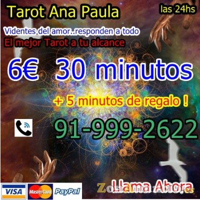 30 minutos 6 euros+5minutos gratis colsulta tarot