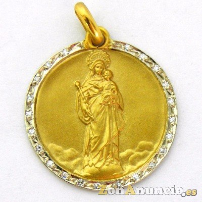 MEDALLA VIRGEN BLANCA VITORIA EN ORO Y EN PLATA.