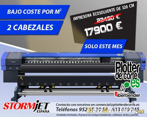 Impresora ecosolvente 320 cm profesional 2 cabezales