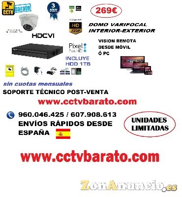 Oferta Kit videovigilancia  DOMO VARIFOCAL 720P