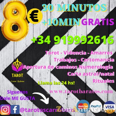 Llamanos las 24 hs, tarot 30 min+10 minutos de regalo