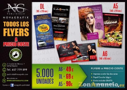 Flyers tamaño A4 a precio de coste