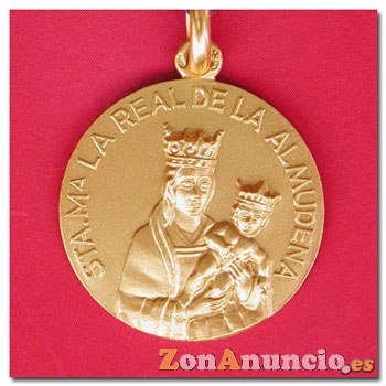 MEDALLA VIRGEN DE LA ALMUDENA EN ORO Y EN PLATA.