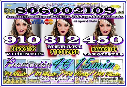 EXCELENTE SERVICIO EN TAROT Y VIDENCIA 910312450