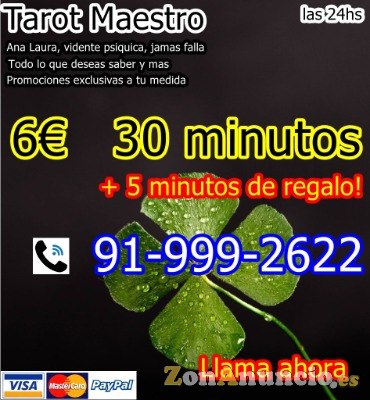 Videncia Sofía Galván 30 min 6 euros+5 min de regalo