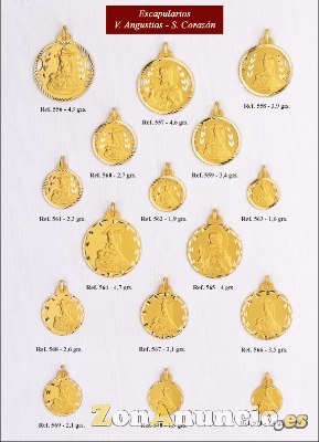 MEDALLA SAGRADO CORAZON DE MARIA EN ORO Y PLATA