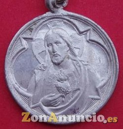 MEDALLA SAGRADO CORAZON DE MARIA EN ORO Y PLATA