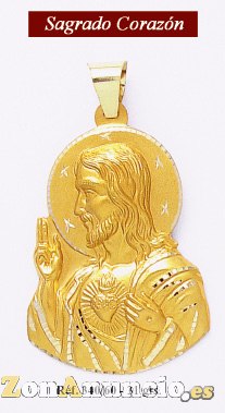 MEDALLA SAGRADO CORAZON DE MARIA EN ORO Y PLATA
