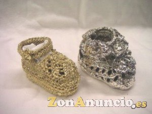 COLGANTES PATUCOS zapatitos de bebe oro plata