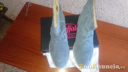 Botines piel nobuck azul mujer Búffalo 41