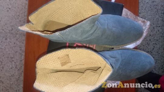 Botines piel nobuck azul mujer Búffalo 41