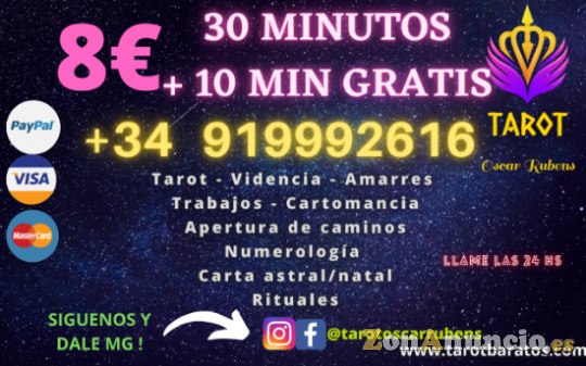 Llamanos, tarot 30 minutos+10 minutos de regalo