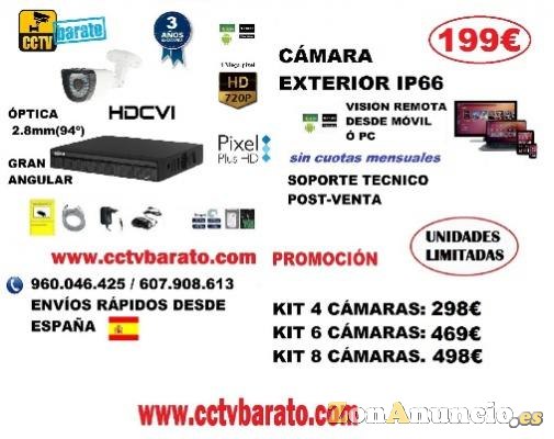 OFERTA KIT VIDEOVIGILANCIA EXTERIOR HD GRAN ANGULAR.