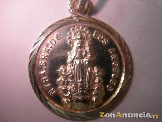 MEDALLA VIRGEN DE LOS ANGELES EN ORO Y EN PLATA.