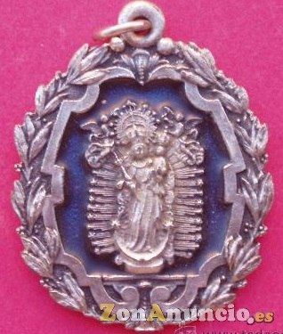 MEDALLA VIRGEN DE LOS ANGELES EN ORO Y EN PLATA.