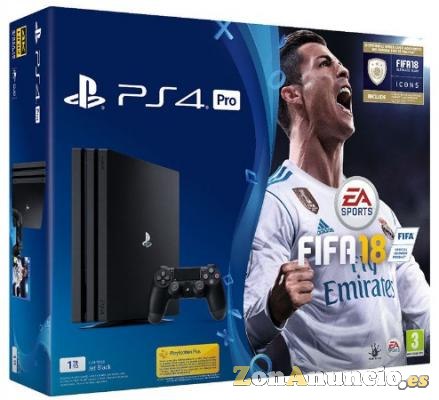 PS4 4 Pro 1TB Console + Controladores FIFA 18 + 2