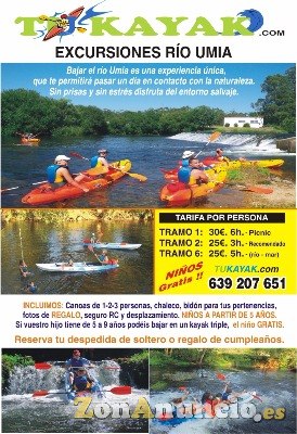 Rutas en kayak por río Umia, Villagarcía.