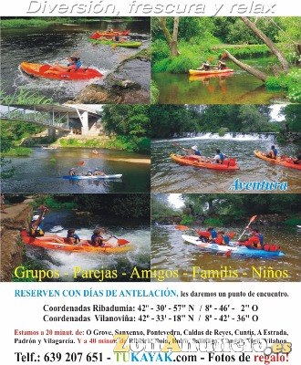 Rutas en kayak por río Umia, Villagarcía.