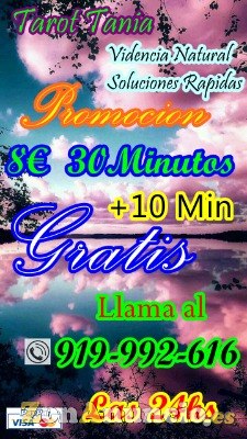 tarot 30 min 8 euros+10min de regalo!!