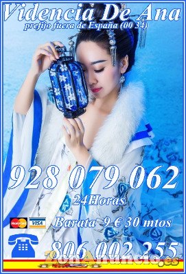 Tarot visa barata Ana 928079062 de España  7 € 20 mts.